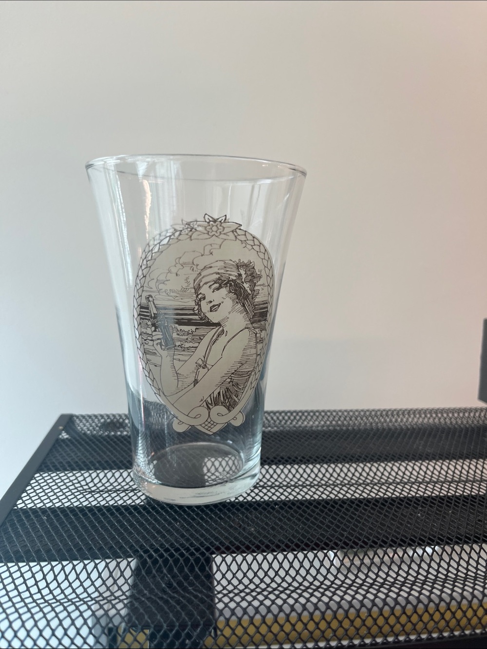 Coca Cola Clear Glass Tumbler with Black Logo Print